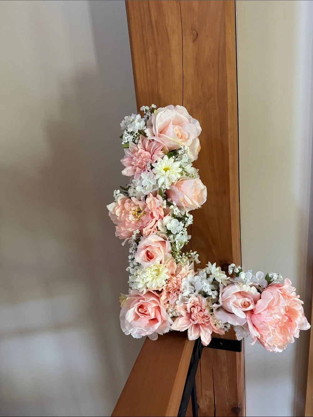 Oversized ‘L’ Blush Pink & Cream Floral Letter